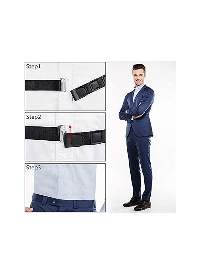 Upgrade Men Shirt Stays Shirt Lock Belt, Adjustable Elastic Shirt Holder Keeps Shirt Tucked in for Police Military