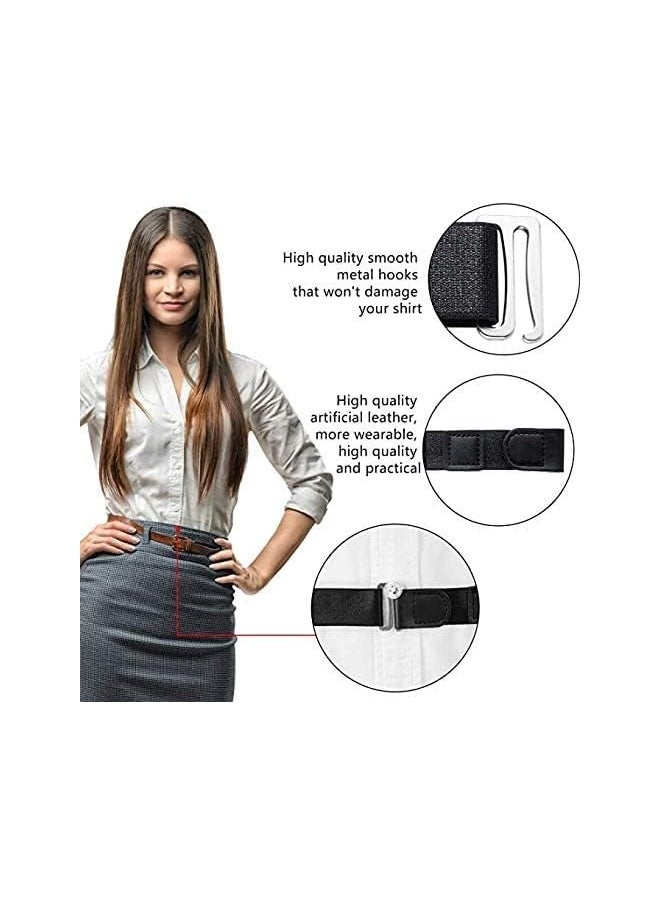 Upgrade Men Shirt Stays Shirt Lock Belt, Adjustable Elastic Shirt Holder Keeps Shirt Tucked in for Police Military