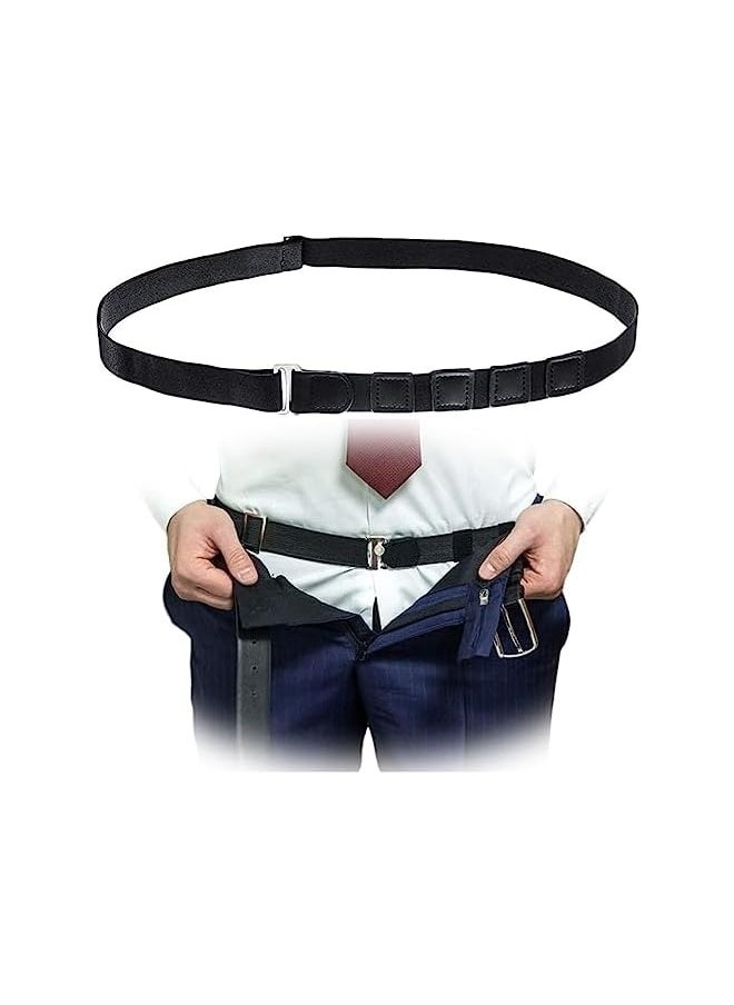 Upgrade Men Shirt Stays Shirt Lock Belt, Adjustable Elastic Shirt Holder Keeps Shirt Tucked in for Police Military