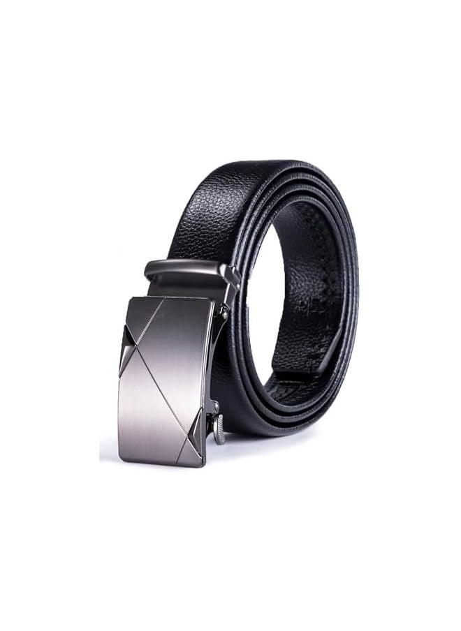 Belt for Men Leather Dress Men's Belts Fashion Slide Ratchet Belt Casual Mens Belt with Auto Click Belt for Jeans Shirt Oxfords, One Size