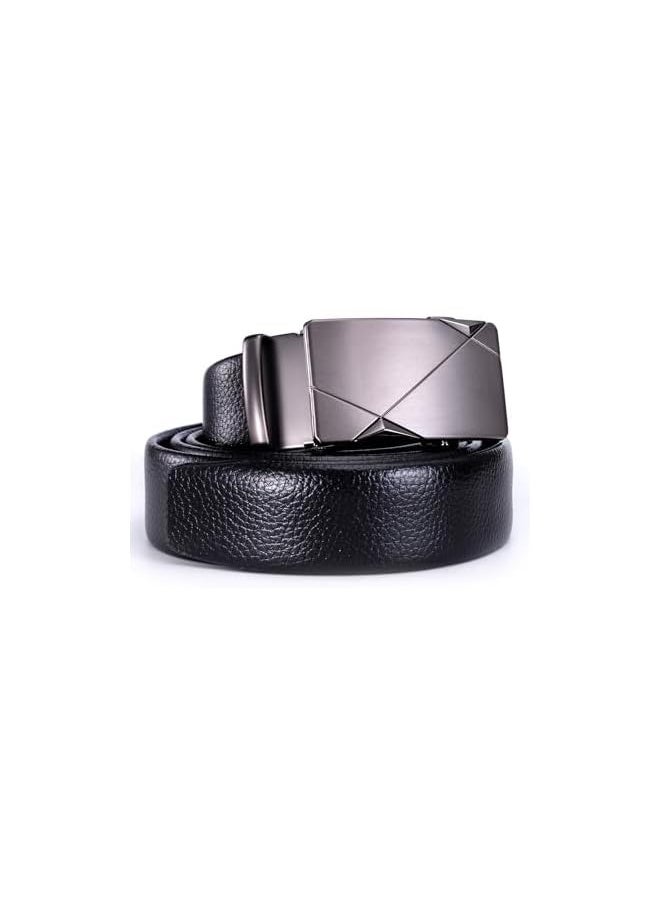 Belt for Men Leather Dress Men's Belts Fashion Slide Ratchet Belt Casual Mens Belt with Auto Click Belt for Jeans Shirt Oxfords, One Size