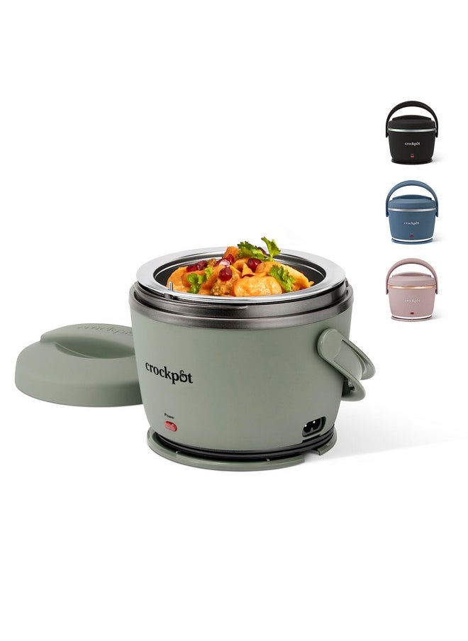 Crock-Pot Portable Electric Lunch Box, 20-Ounce Food Warmer, Moonshine Green | Ideal for Travel, On-the-Go | Keeps Food Spill-Free, Warm & Tasty | Dishwasher-Safe