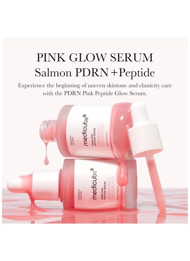 PDRN Pink Peptide Serum, Pink glow serum, Peptide, Niacinamide, Hydrating & Moisturizing & Firming, Uneven Skin Tone, Korean Skincare (30ml)