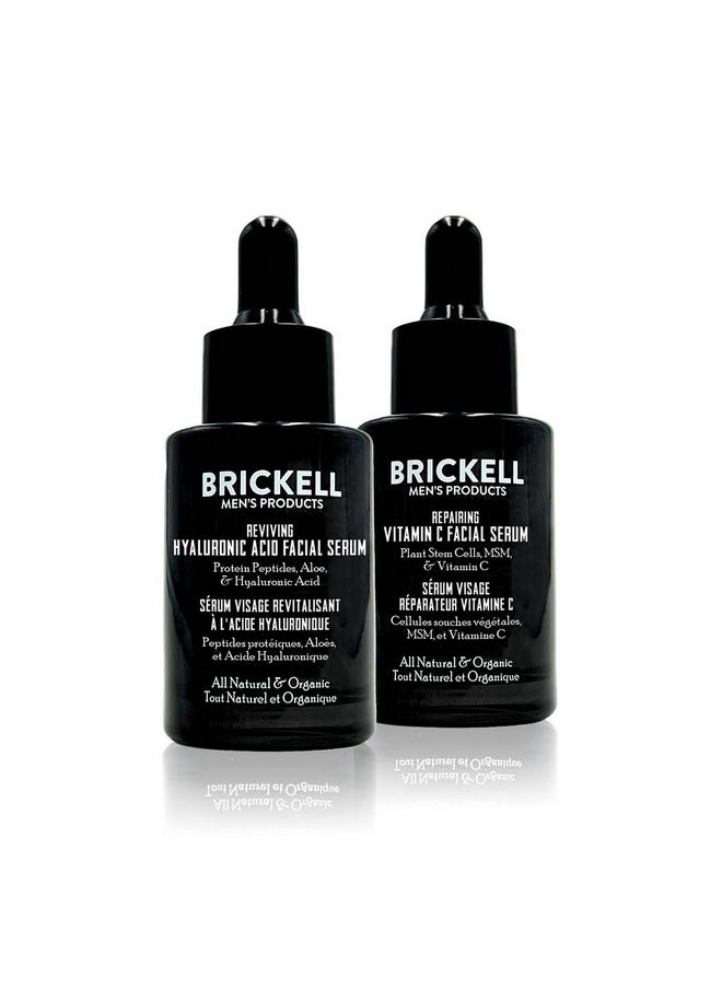 Brickell Men's Daily Anti-Aging Day and Night Serum Routine, All Natural and Organic, Unscented