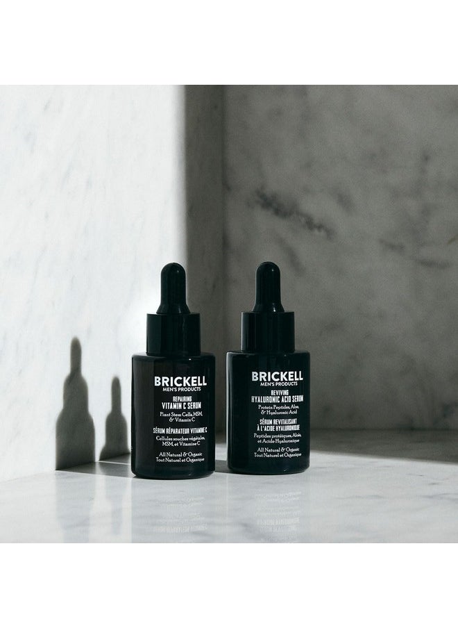 Brickell Men's Daily Anti-Aging Day and Night Serum Routine, All Natural and Organic, Unscented