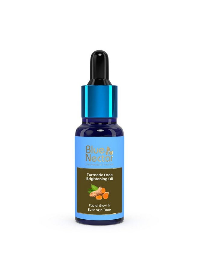 Blue Nectar Turmeric Face Serum for Glowing Skin | Plant Based Face Oil for Glowing Skin | Tan Removal Skin Brightening Serum for Face (16 Herbs, 30 ml)