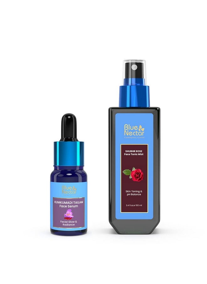 Blue Nectar Kumkumadi Face Serum 10ml & Rose Face Mist 100 ml