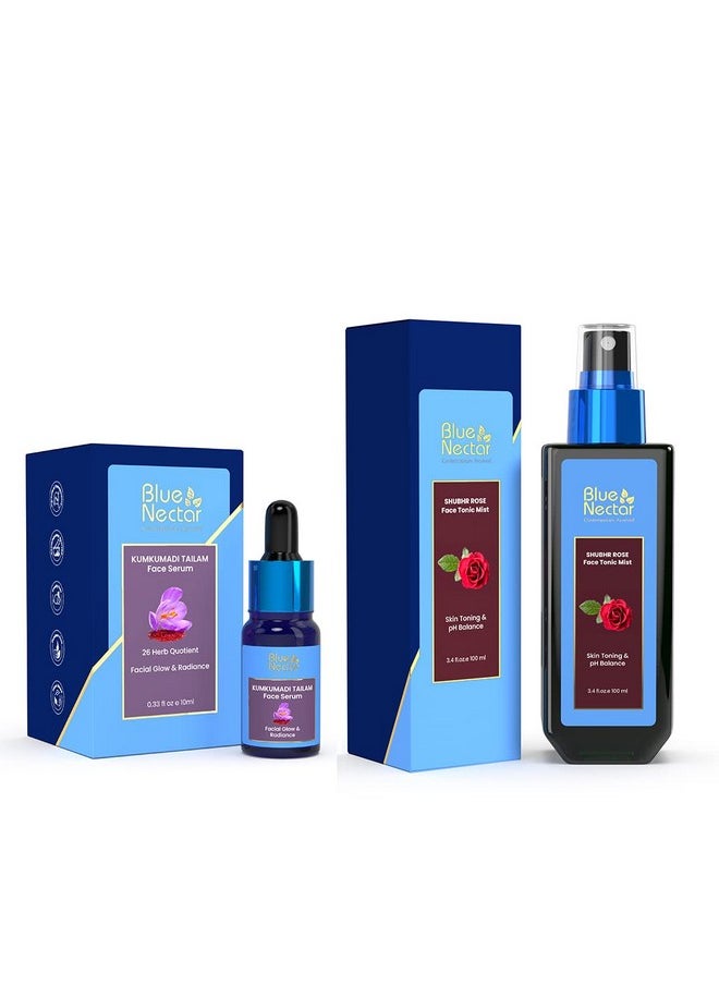 Blue Nectar Kumkumadi Face Serum 10ml & Rose Face Mist 100 ml