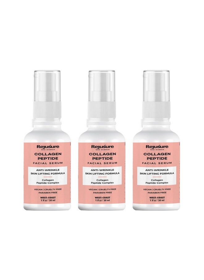 Rejusure Collagen Peptide Face Serum for Enhance Skin Elasticity, Anti Wrinkles, Antiaging, Improves Skin Texture, Deep Moisturization of Skin - 30ml (Pack of 3)