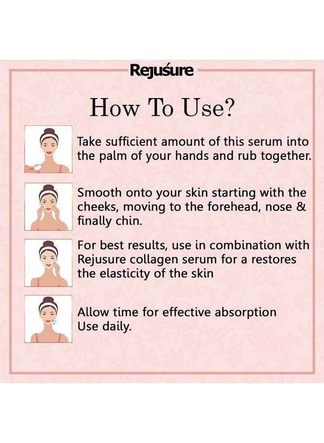 Rejusure Collagen Peptide Face Serum for Enhance Skin Elasticity, Anti Wrinkles, Antiaging, Improves Skin Texture, Deep Moisturization of Skin - 30ml (Pack of 3)