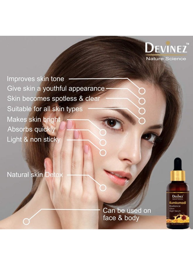 Devinez Ayurvedic Kumkumadi Radiance Glow Night Serum - 15ml & Devinez Suvarna Ayurvedic Kumkumadi Brightening Face And Anti Ageing Scrub - 50Gm