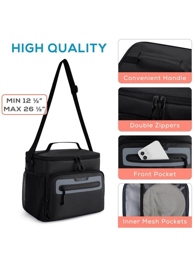 TOURIT Lunch Bag for Men Insulated Lunch Box for Men Leakproof Reusable Lunch Cooler Bag for Work, Office, Outdoor, Picnic, Black
