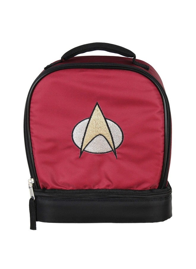 Star Trek The Next Generation Picard Embroidered Starfleet Logo Dual Compartment Insulated Lunch Box Bag Tote