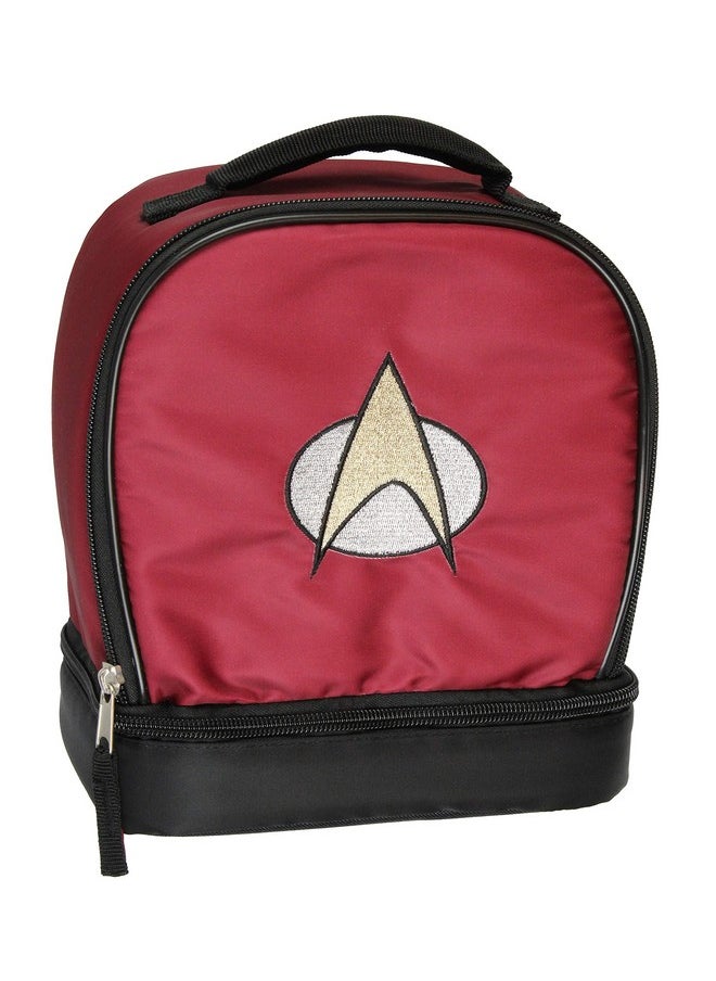 Star Trek The Next Generation Picard Embroidered Starfleet Logo Dual Compartment Insulated Lunch Box Bag Tote