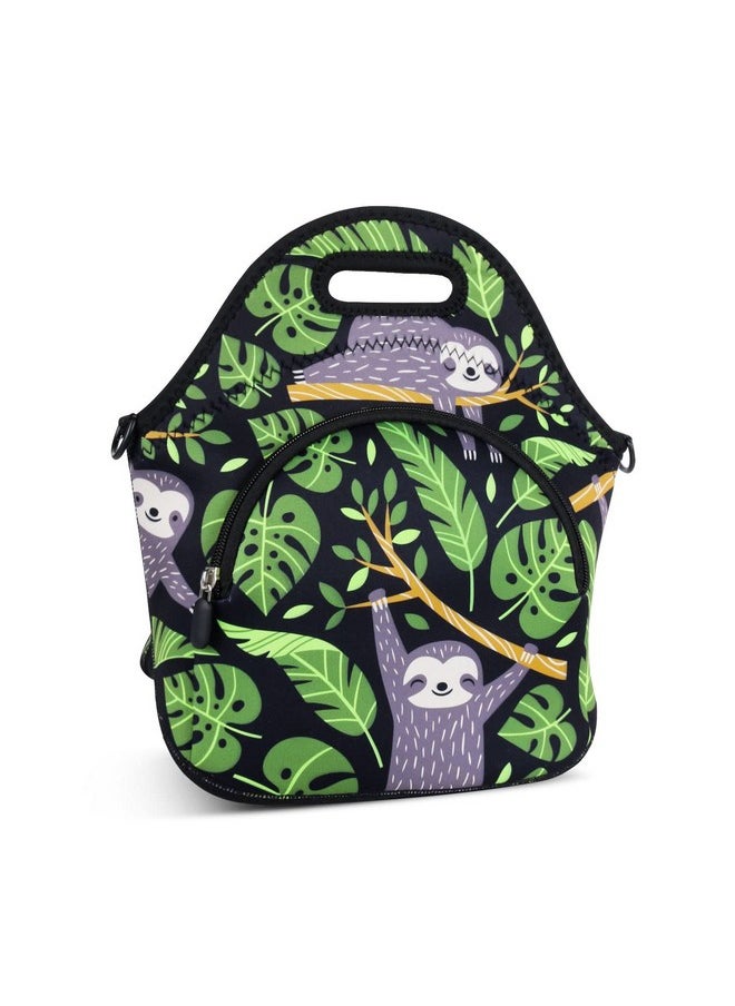 Violet Mist Neoprene Lunch Bag Tote Reusable Insulated Lunch Box with Adjustable Shoulder Strap&Pocket for Women,Men,Adults