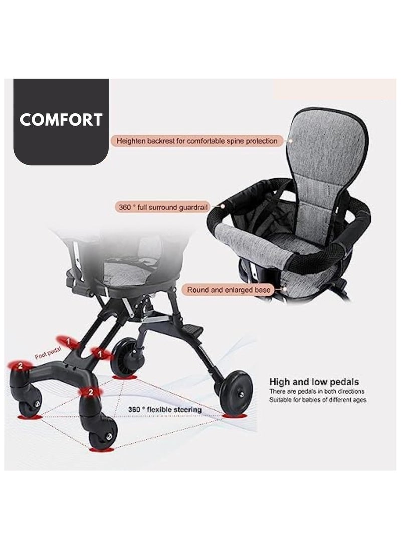 Baby Stroller Lightweight Foldable for Travel Cabin-Friendly Trolley Pram for Kids, Ideal for Babies and Toddlers Up to 3 Years