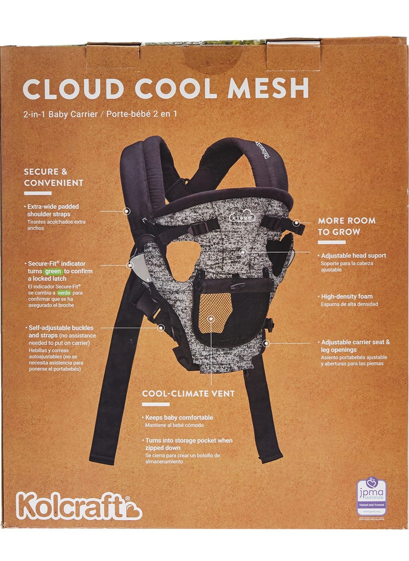 Kolcraft Cloud Cool Mesh Baby Carrier, Space Grey, 0 - 36 Months