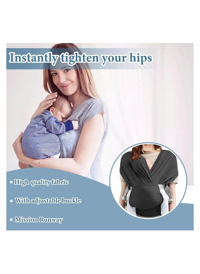 Baby Wrap Carrier Slings, Adjustable Baby Carrier Newborn to Toddler Original Stretchy Infant Sling, Perfect for Newborn Babies and Children up to 35 lbs (Dark Grey)