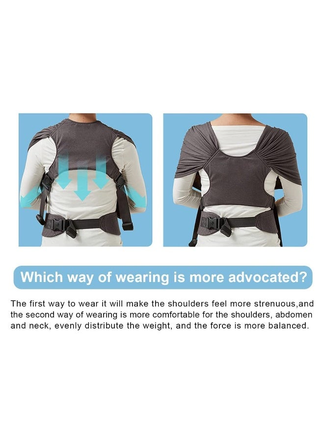 Baby Wrap Carrier Slings, Adjustable Baby Carrier Newborn to Toddler Original Stretchy Infant Sling, Perfect for Newborn Babies and Children up to 35 lbs (Dark Grey)