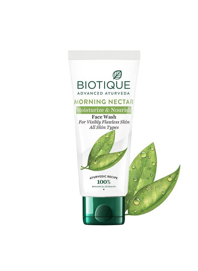 Biotique Morning Nectar Moisturize & Nourish Face Wash For Visibly Flawless Skin All Skin Types, 150ml