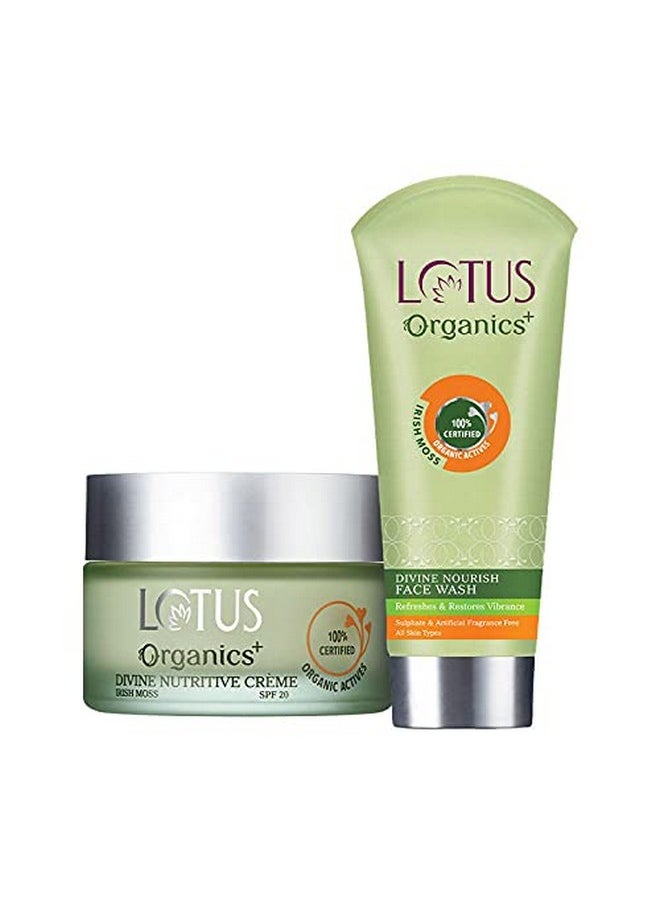 Lotus Organics+ Divine Nutritive Day Cream & Face Wash Combo | 2 Product Combo