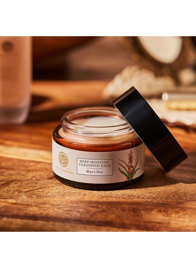 Forest Essentials Deep Moisture Cleansing Balm | Natural Makeup Remover and Cleanser | Removes Excess Oil & Dirt, Detoxifies & Clear Pores | For All Skin Type | 50g