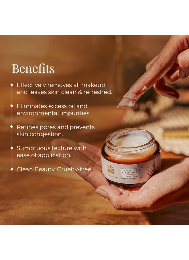 Forest Essentials Deep Moisture Cleansing Balm | Natural Makeup Remover and Cleanser | Removes Excess Oil & Dirt, Detoxifies & Clear Pores | For All Skin Type | 50g