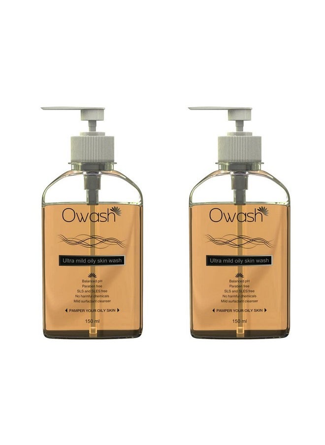 Ethiglo Owash Ultra Mild Oily Skin Wash - Pack of 2, 150ml Each