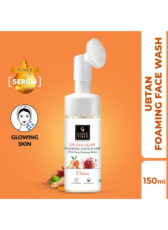 Ubtan Insta Glow Foaming Face Wash With Deep Cleansing Brush, 150 Ml | Brightening Cleanser For All Skin Types | With Turmeric, Saffron, Vitamin B3 | No Parabens, Sulphates & Mineral Oil