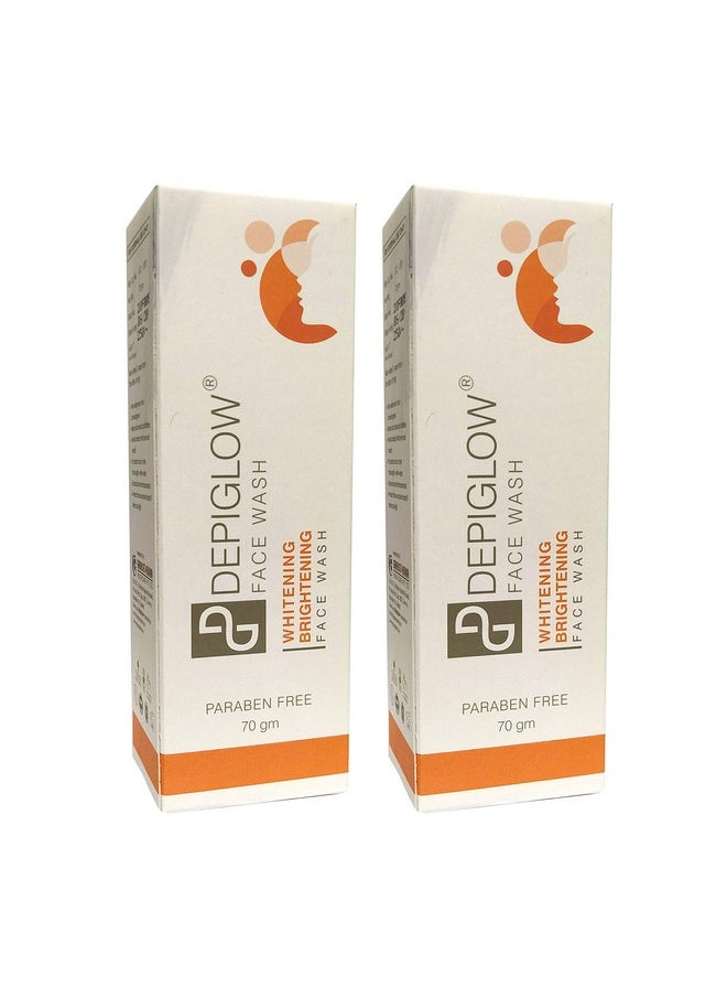 Depiglow Glutathione Creamy face wash for Skin Whitening & Brightening 70g (Pack of 2)