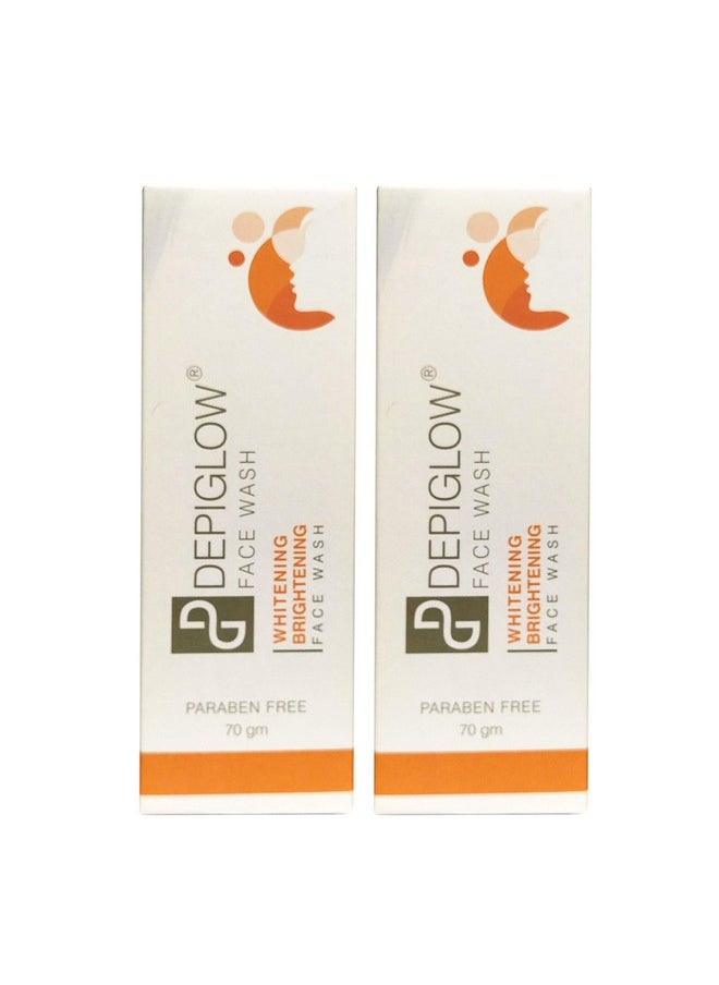 Depiglow Glutathione Creamy face wash for Skin Whitening & Brightening 70g (Pack of 2)