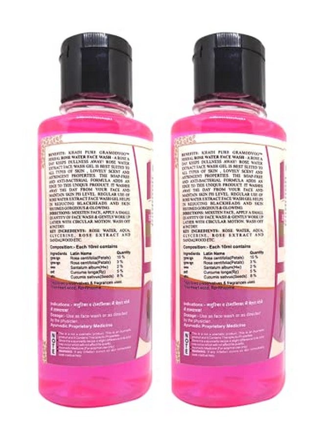 Khadi Pure Herbal Rose Water Face Wash, 210 ml (Pack of 2)