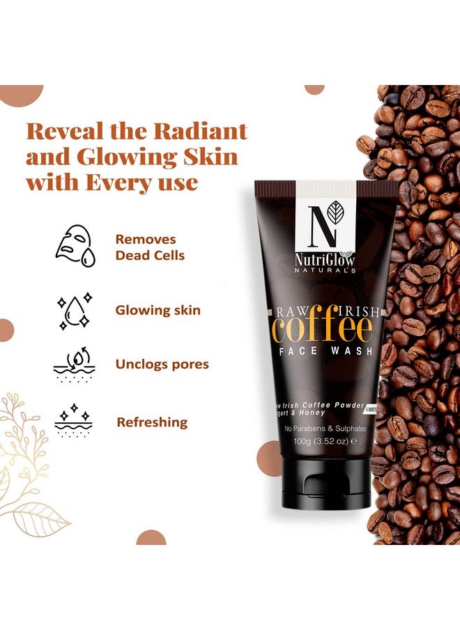 NutriGlow NATURAL'S Coffee Face Cleanser with Yogurt & Honey for Blackhead Removal Face Wash (100 g)