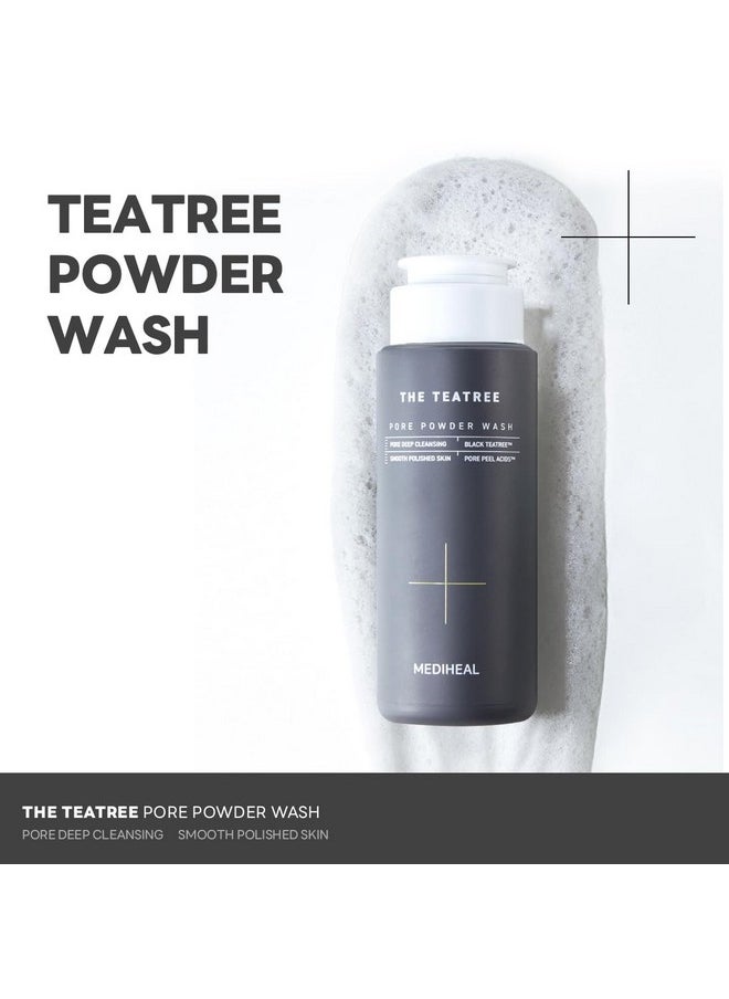 Mediheal Teatree Pore Powder Wash (1.76 oz) - Mild Pore Deep Cleanser with Gentle and Rich Salicylic Bubbles to Remove Blackhead