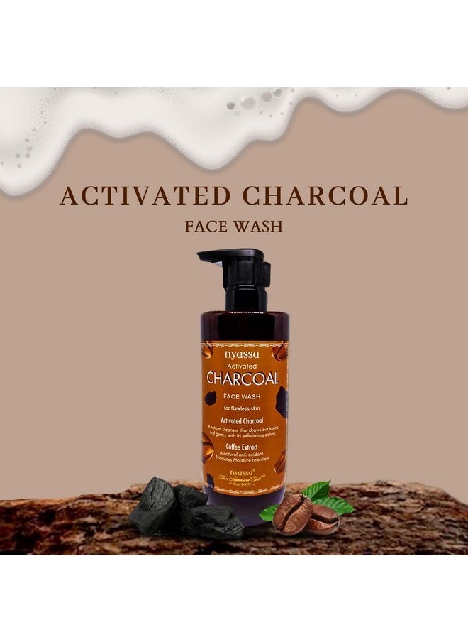 Activated Charcoal Face Wash for flawless skin with Activated Charcoal and Coffee extract for normal to dry skin 210ml