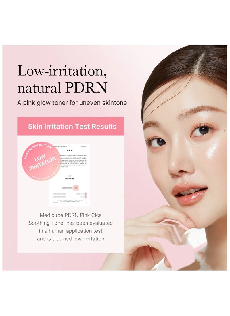 PDRN Pink Peptide Toner I Pink Glow Toner for Skin Boosting, Soothing and Calming, Uneven Skin Tone, Rose PDRN & Peptide & Niacinamide, Korean Skin Care (250ml)