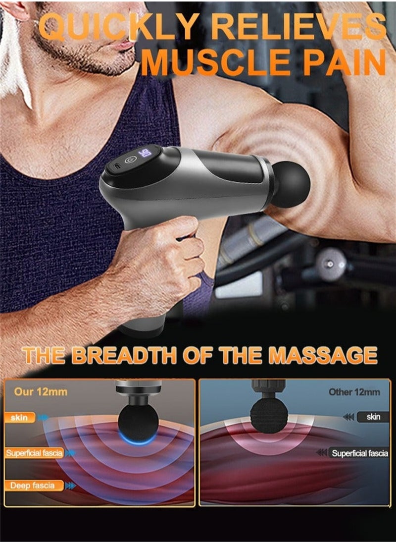 Massage Gun Deep Tissue Muscle Massager For Athletes Portable Massage Device For Pain Relief with 32 Speeds And 4 Replaceable Massage Heads