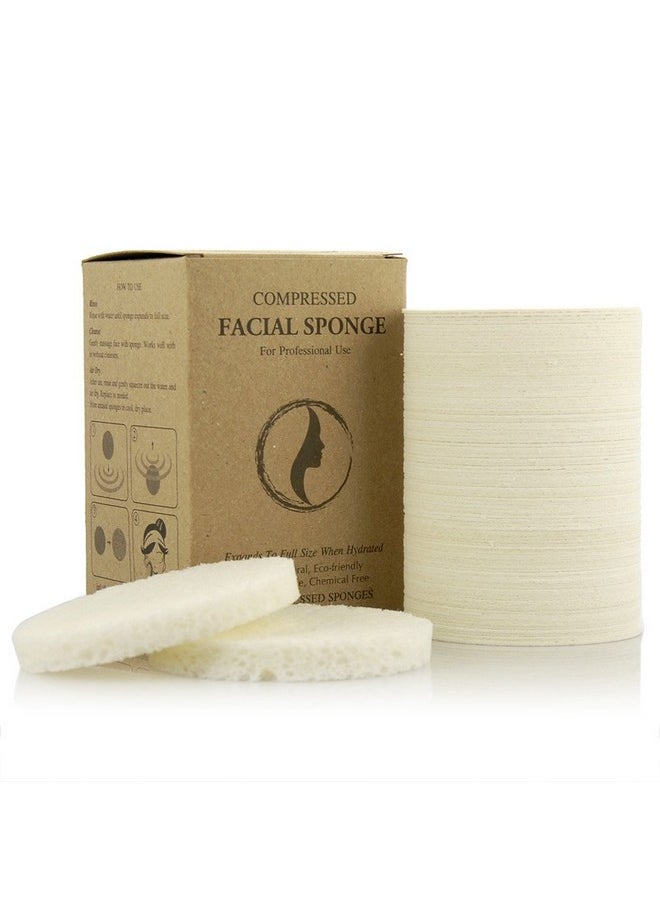 Facial Sponges - APPEARUS Compressed Natural Cellulose Face Sponge | Made in USA | Professional Spa Sponges for Face Cleansing, Massage, Pore Exfoliating, Mask, Makeup Removal (White)