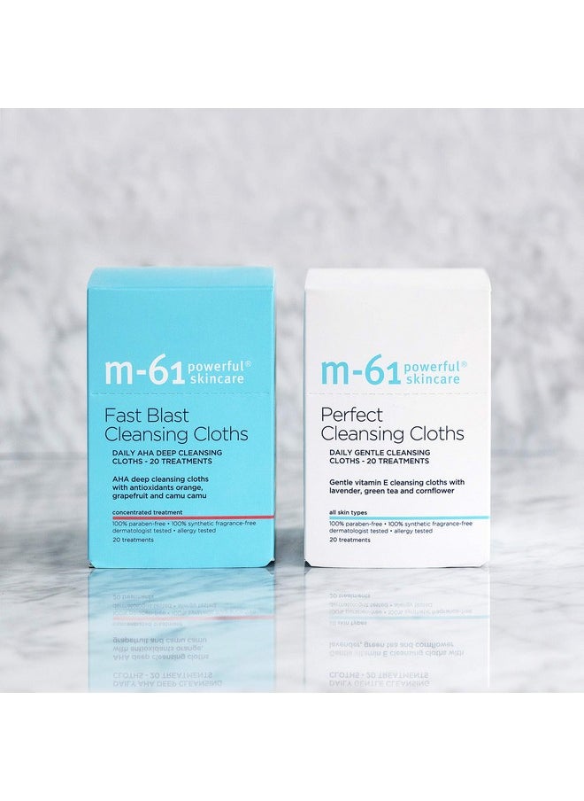 M-61 Perfect Cleansing Cloths- 30 Treatments- Gentle cleansing cloths with vitamin E, lavender & cornflower