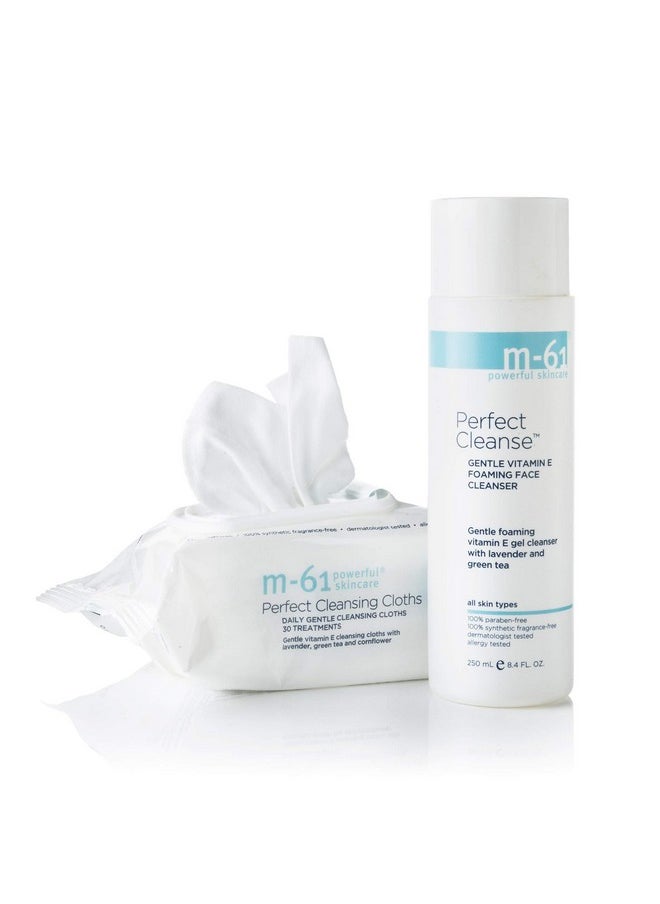 M-61 Perfect Cleansing Cloths- 30 Treatments- Gentle cleansing cloths with vitamin E, lavender & cornflower
