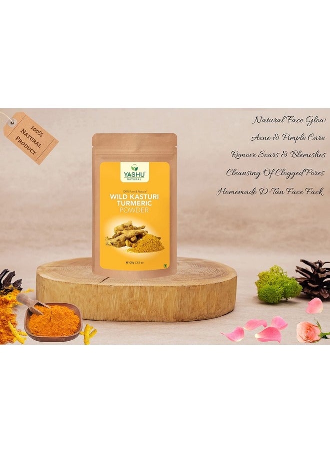 Pure Kasturi Turmeric (Kasturi Manjal) & Papaya Leaf Face Pack Powder For Pigmentation Control & Natural Glow (200G)