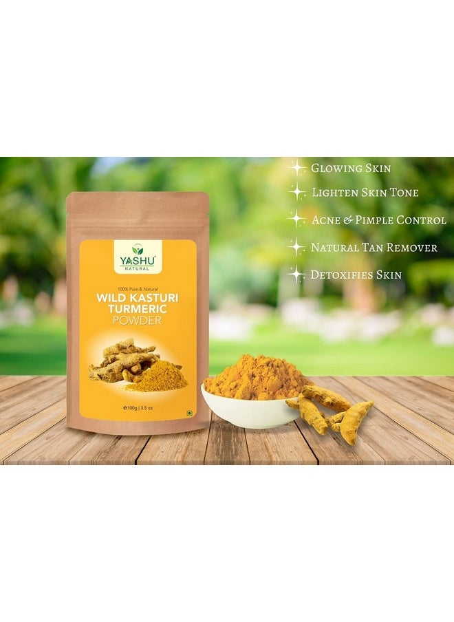 Pure Kasturi Turmeric (Kasturi Manjal) & Papaya Leaf Face Pack Powder For Pigmentation Control & Natural Glow (200G)