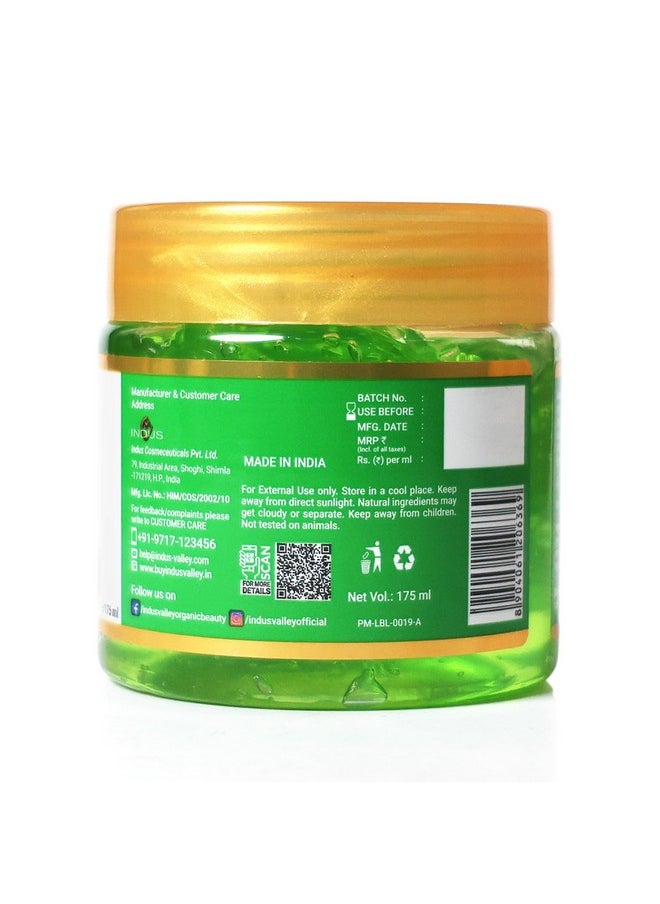 INDUS VALLEY 100% Organic and Pure Combo Rose Petal Powder | Rosa indica - & Non-Toxic Aloe Vera Gel For Skin Care And Hair Care (100g + 175ml)