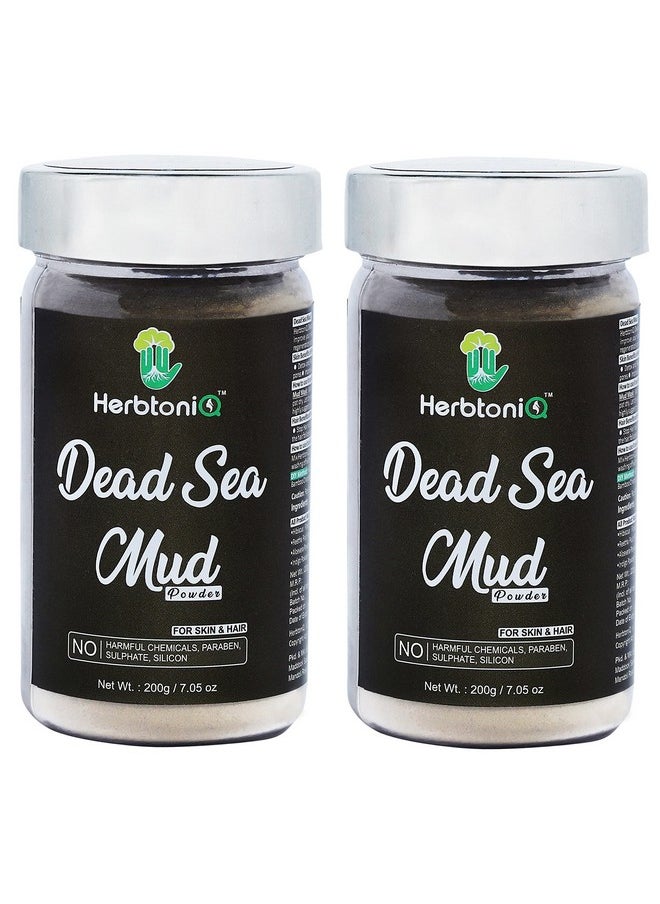 HerbtoniQ Organic Dead Sea Mud Powder For Face Pack And Hair Pack 200g (Pack of 2)