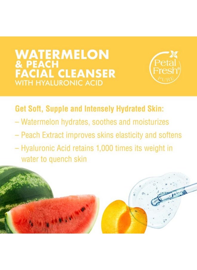 Petal Fresh Moisturzing Watermelon & Peach Facial Cleanser Combo | For Dry to Normal Skin Type | No SLS, Paraben, Silicones | 100% Vegan & Cruelty Free 400 ml