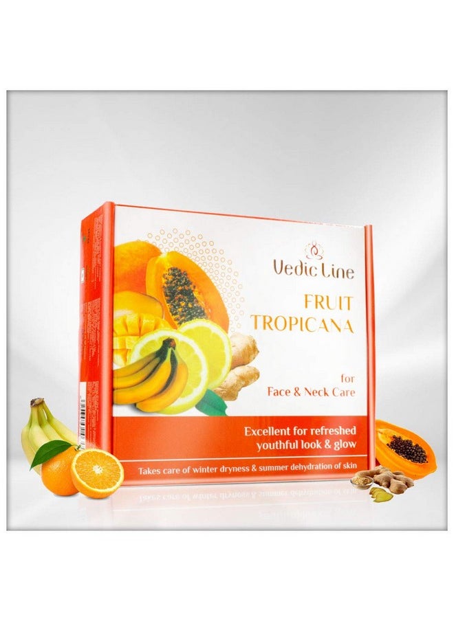 Vedicline Fruit Tropicana Facial Kit For Helps In Skin Exfoliation And Minimize Dark Spots, Free Radicals With Banana, Papaya, Shea Butter For Beautiful Glowing Skin, 400Ml