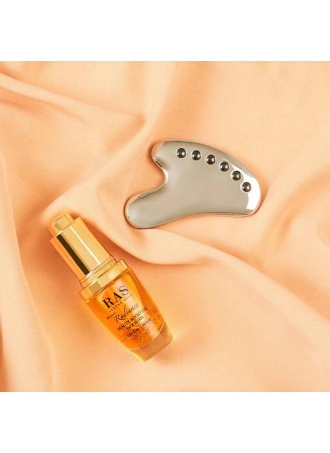 RAS Luxury Oils Germanium Gua Sha | Anti-Aging Ion Balancing & Environmental Stress Shield | Acupressure Pods for Radiant, Even-Toned Skin | Contours, Lifts, Reduces Puffiness, Fine Lines & Wrinkles