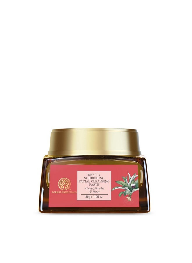 Forest Essentials Facial Cleansing Paste for Dry Skin | with Almond Pistachio & Honey | Daily Exfoliating Face Scrub | Moisturising Face Exfoliator | Milk & Honey Face Scrub