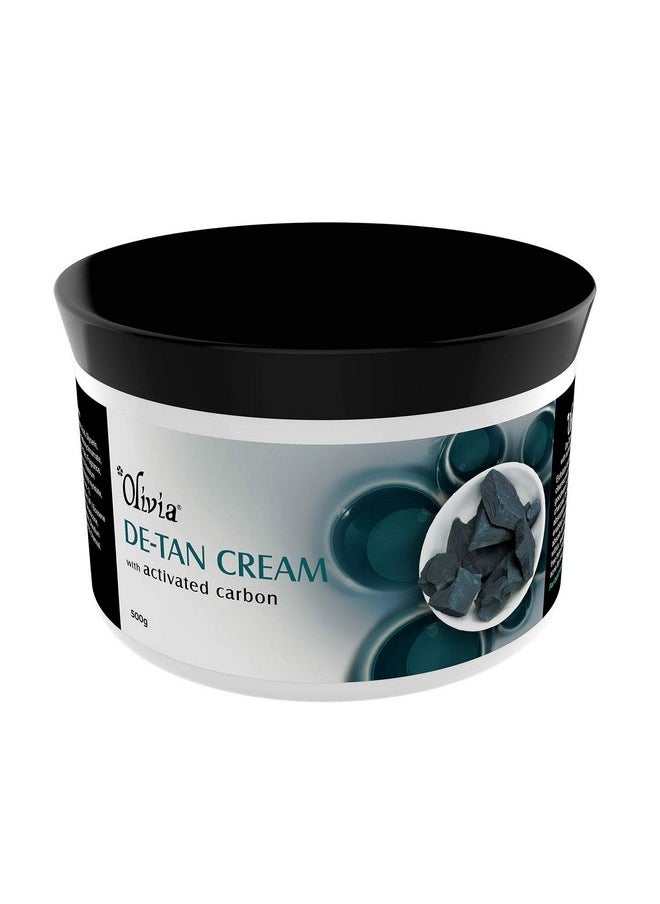 Olivia De-Tan Cream with Activated Carbon 500g to Exfoliate and Deep Cleanse Skin for All Skin type, de-tan carbon