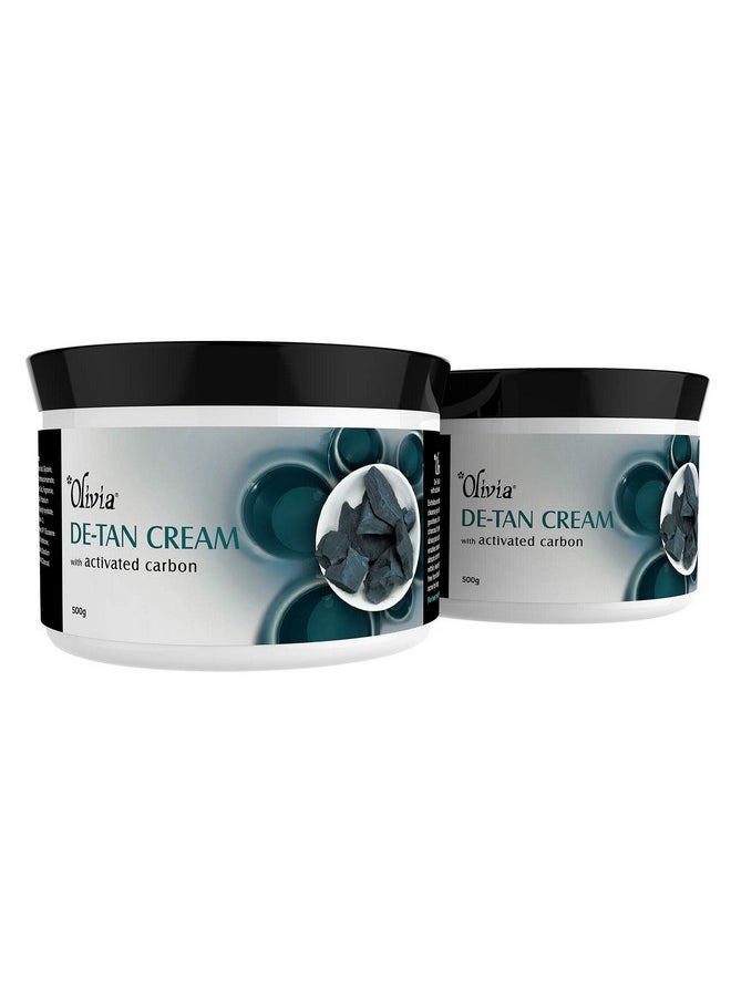 Olivia De-Tan Cream with Activated Carbon 500g to Exfoliate and Deep Cleanse Skin for All Skin type, de-tan carbon